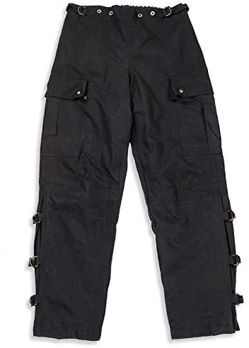 Kakadu Traders Australia Wetterfeste Überzieh Outdoor-Hosen für die Jagd, Motorrad aus geölter Baumwolle, Wind und wasserabweisend für Damen und Herren mit Flexibund 25 cm Plus