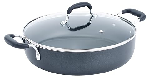 T-fal B36282 Nonstick Deep Covered Everyday Pan with Ergonomic Stay-Cool Handles Cookware, 12-Inch, Black