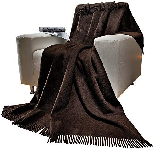 Steinbeck Plaid Yakhaar Dunkelbraun Größe 140x190 cm