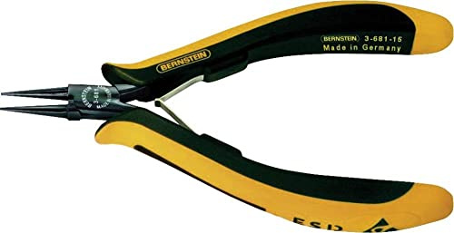 Bernstein Euroline-Conductive 3-681-15 Round-Nose Pliers 130 mm Conductive Two-Tone Hand Guard