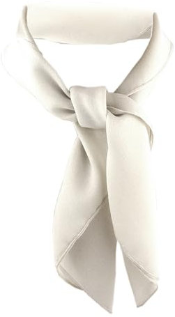 TigerTie Damen Chiffon Nickituch in creme elfenbein einfarbig unicolor - Halstuch Größe 50 cm x 50 cm
