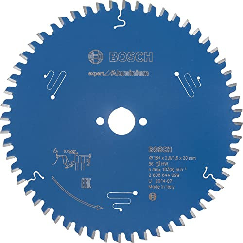 Bosch Accessories Lame de scie circulaire expert for aluminium, Bleu, 184 x 20 x 2,6 mm, 56