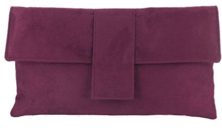 LONI Sac à bandoulière élégant en imitation daim, Rose framboise prune (Rose) - sreoci