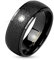 Bungsa 49 (15.6) Schwarzer Ring mit sandgestrahltem Mittelteil und Kristallstein (Edelstahl Damen Herren Fingerring Partnerringe Verlobungsringe Trauringe Damenring Edelstahlring Chirurgenstahl)