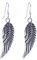 Silverly 925 Sterling Silber Lange Detaillierte Engel Flügel Feder Ohrringe mit Haken