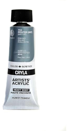 Daler Rowney : Cryla Acrylic Paint : 75ml : Pewter