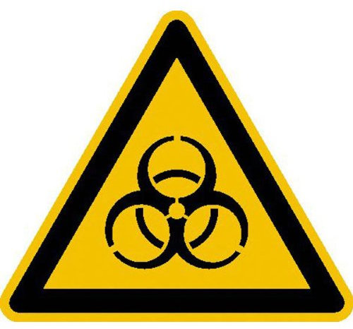 Betriebsausstattung24® Warnung vor Biogefährdung Warnschild, Alu geprägt, Gröߟe 100 mm