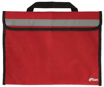Tiger MSA63 Sheet Music Bag - Two-Tone School Book Bag | Children's Music Bag - Orchestra Choir Practice - School Music Lessons - Bag for Sheet Music - Red