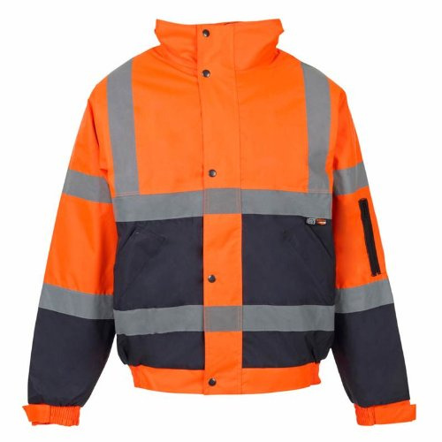 Supertouch 35581 HI-VIS 2-Tone Bomber Jacket - Orange/Navy Blue