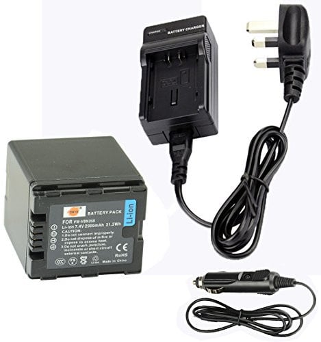 DSTE VBN260 Rechargeable Li-ion Battery + DC126U Travel and Car Charger Compatible for Panasonic Lumix HC-X910 HC-X920 HDC-HS900 HDC-SD800 HDC-SD900 HDC-TM900 Camera as VW-VBN260E-K VW-VBN260E