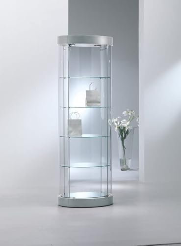 ITALFROM Vitrine Vitrine Display Pinnwand oval klein Showcase Glas Shop Haus Schmuck mit Licht