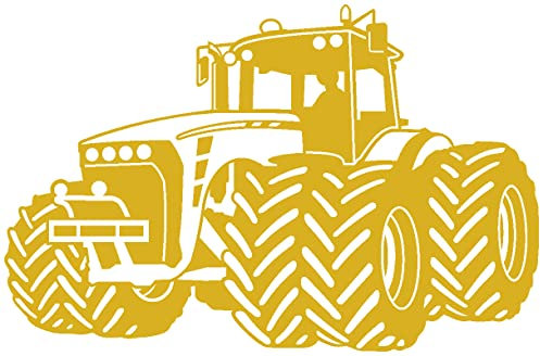 Samunshi® Wandtattoo Trecker Traktor Kinderzimmer Spielzimmer 150 x 95cm goldmetalleffekt