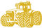 Samunshi® Wandtattoo Trecker Traktor Kinderzimmer Spielzimmer 150 x 95cm goldmetalleffekt