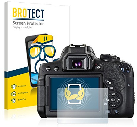 BROTECT (2 Stück Schutzfolie für Canon EOS 750D Displayschutz Folie Made in Germany, Ultra-Klar