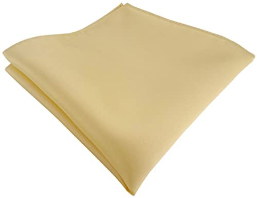 TigerTie - Satin Einstecktuch in hellgold einfarbig Uni - Tuch Polyester - Größe 26 x 26 cm