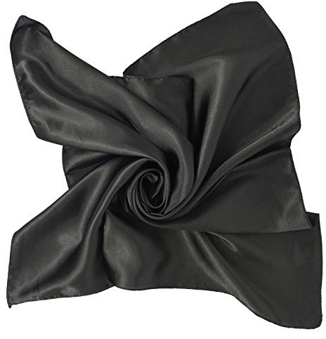 PB-SOAR Einfarbiger Schal Bandana Halstuch Kopftuch Nickituch, 13 Farben auswählbar (Schwarz)