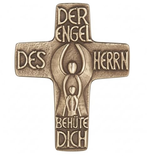 Butzon & Bercker Schutzengelkreuz Bronze - 13 cm Wandkreuz Taufgeschenk