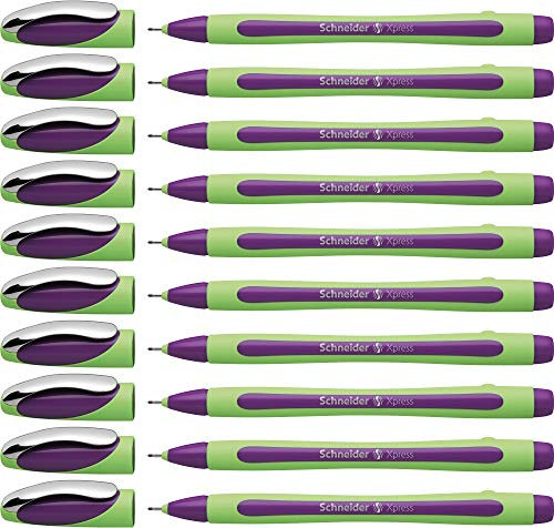 Schneider Xpress Fineliner (Strichstärke 0,8 mm, dokumentenecht) 10er Packung violett