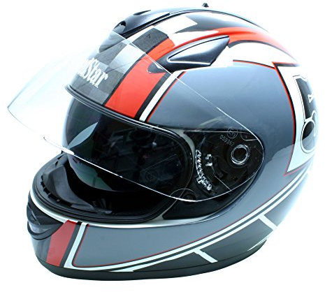 Roadstar Integral-Helm Phantom Racer, Rot/Schwarz/Grau, Größe 61/62