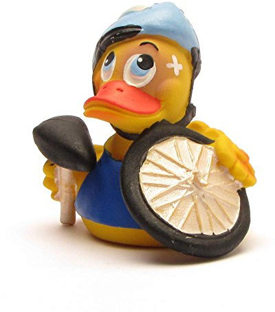 DUCKSHOP I Badeente Biker I Quietscheente I L: 7,5 cm