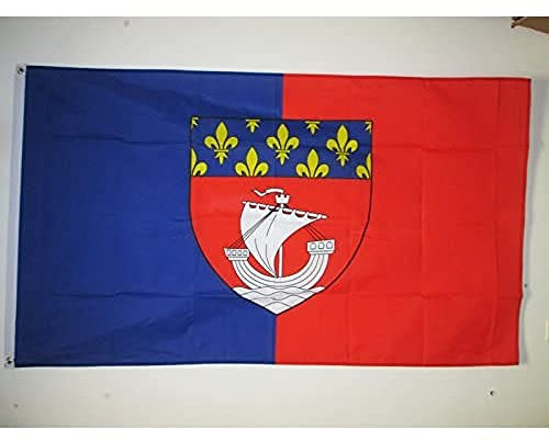 AZ FLAG - Bandera Departamente De París - 150x90 cm - Bandera Departamento De París - Francia 100% Poliéster Con Ojales de Metal integrados - 110g - Colores Vivos Y Resistente A La Decoloración
