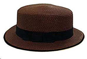 ACVIP Damen Strohhut Kreissäge Sommerhut mit Schwarzem Ripsband (Schokoladenfarbe)