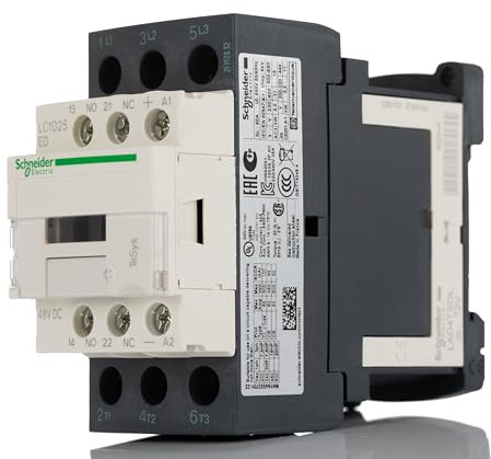 Schneider Electric TeSys Deca contactor,3P(3NO),AC-3/AC-3e,=440V 25A,48V DC coil,LC1D25ED