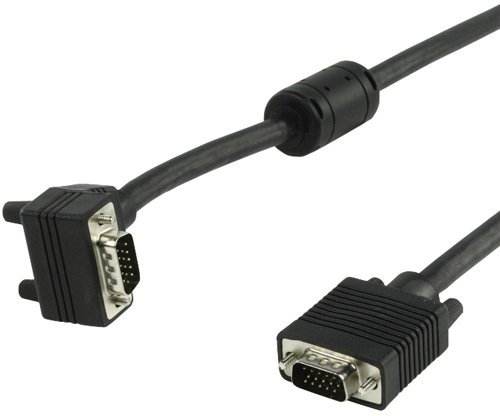 10m - VGA/SVGA Cable - Right Angled 90 Degree to Straight Male Connector Lead
