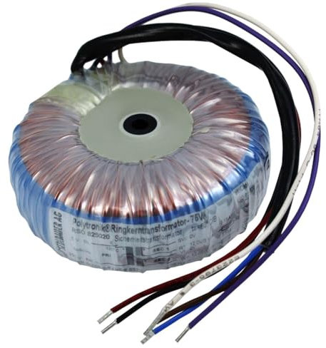 Sedlbauer trasformatore toroidale 75VA 2x18V per sistemi audio, industriali, alogeni e a binario - tensione di ingresso 230V - tensione secondaria 36V