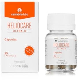 Cantabria Labs Heliocare Cápsulas Ultra D - Fotoprotección desde el Interior, Previene el Fotoenvejecimiento, Protección Solar Extra con Vitamina C, D y E, 30 cápsulas