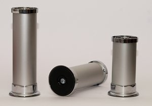 Axppin Möbelfuß Silber Eloxiert - Metall - Rund - 180mm Höhe - 56mm Durchmesser - Tischbein - Indoor/Outdoor - 1 Stück
