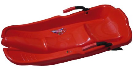 Turbojet Kunststoffbob rot, mit Ziehgurt