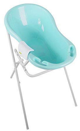 Baby Badewanne 84 aquamarin + Badewannenständer + Waschhandschuh