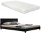 Corium Polsterbett mit Matratze - 160 x 200 cm - Schwarz Kunstleder - mit Lattenrost
