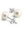 Unendlich U 925 Sterling Silber 9mm Perle Ohrstecker Ohrringe Earrings Ohrschmuck für Damen/Mädchen