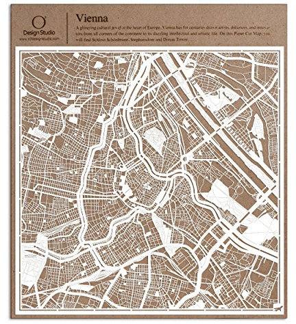 O3 DESIGN STUDIO Wien Paper Cut Karte weiß 30,5 x 30,5 cm Papier Kunst