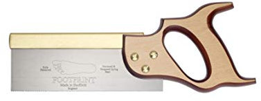 Footprint 8” Dovetail Saw – 200 mm Spring Alloy Steel Blade, 20 TPI Back Saw with Rigid Brass Spine, Replaceable Brass Screws, Resharpenable Teeth & Ergonomic Beechwood Handle. Made in Sheffield, UK