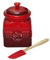 Le Creuset Pot à Confiture avec Spatule Silicone cerise