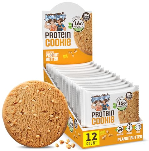 Lenny & Larry's – The Complete Cookie 12x113g – Peanut Butter – 16g Eiweiß – Vegan, ohne Gluten/Zucker – Ideal als Snack nach dem Training oder für unterwegs