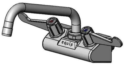 T&S Brass 5F-4WWX08 Equip 4 Wall Mount Faucet with 8 Swing Nozzle, 4 Wrist Handles and 2.2 GPM Aerator