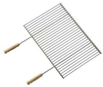 Grillrost Profi, verchromt mit Holzgriffen, Abmessungen 70 x 40cm