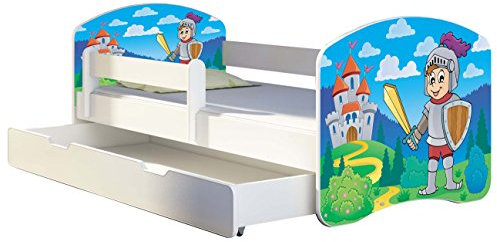 Letto per bambino Cameretta per bambino con materasso Cassetto ACMA II (32 Cavaliere, 160x80 + Cassetto)