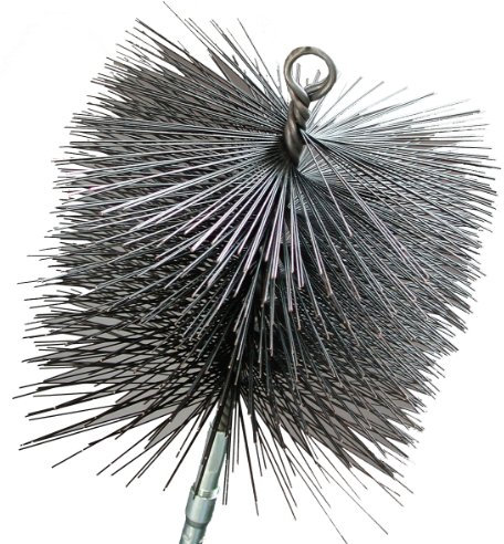 RUTLAND PRODUCTS 8 Square Wire Chimney Brush, 1/4 NPT (1 Piece), Metal, Black, 21.27 x 21.27 x 24.45 cm