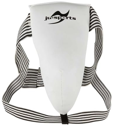 Ju-Sports Tiefschutz Herren Kampfsport - Kunstleder I Stabiler Hartplastik-Pantalbecher mit einstellbarem, weitem Gummiband I Leicht abwaschbar I S-XL