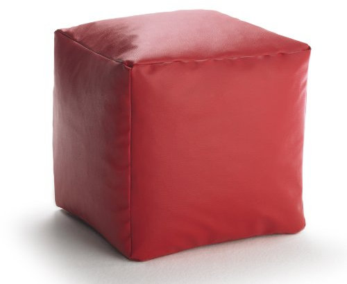 VALERIAN Sitzwürfel Leder-Look 40x40 cm rot