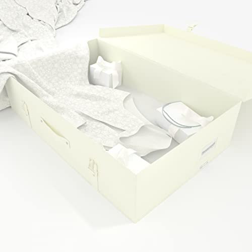 HANGERWORLD Large Ivory Wedding Dress Bridal Gown pH Neutral Space Saving Storage Travel Box with Acid Free Tissue
