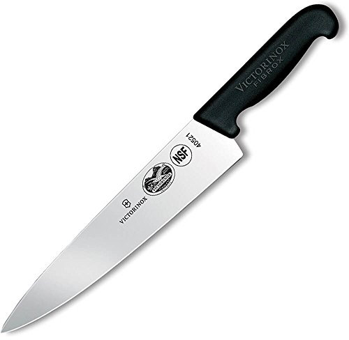 Victorinox 40521 - Cuchillo de chef, hoja de 25 cm, mango de fibrox, color negro