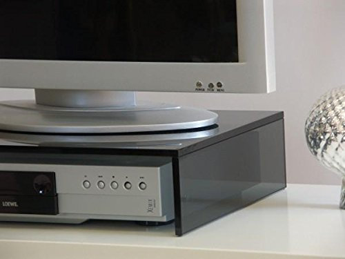 Paul Snajdar TV-Board, TV-Aufsatz Ponte, TV-Bank, TV-Rack, Fernseher-Tisch, Erhöhung, Monitor Ständer, Monitorerhöhung, Bildschirmständer, Podest, Tischständer, Regal, Glasaufsatz, Schwarzglas 50 cm