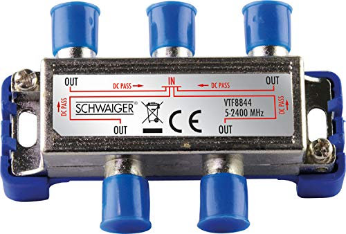 Schwaiger VTF8844241 High-End-Verteiler 4-Fach für BK- und GA-Anlagen (110 dB)