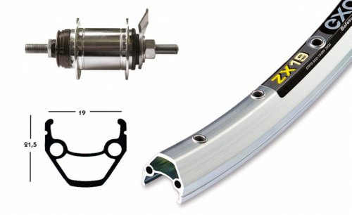 Bike-Parts H-Rad 75RB-Nabe Laufrad Silber 1size